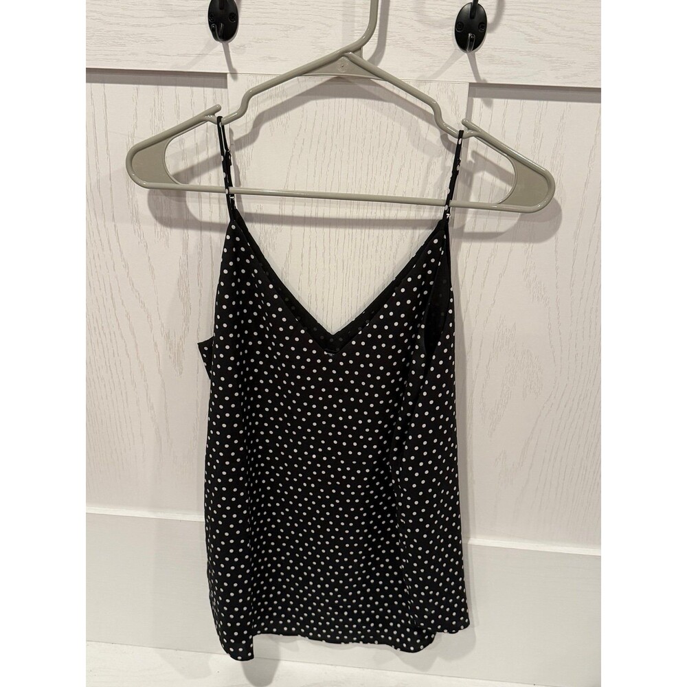 Express black and white polka dot tank top dressy size medium